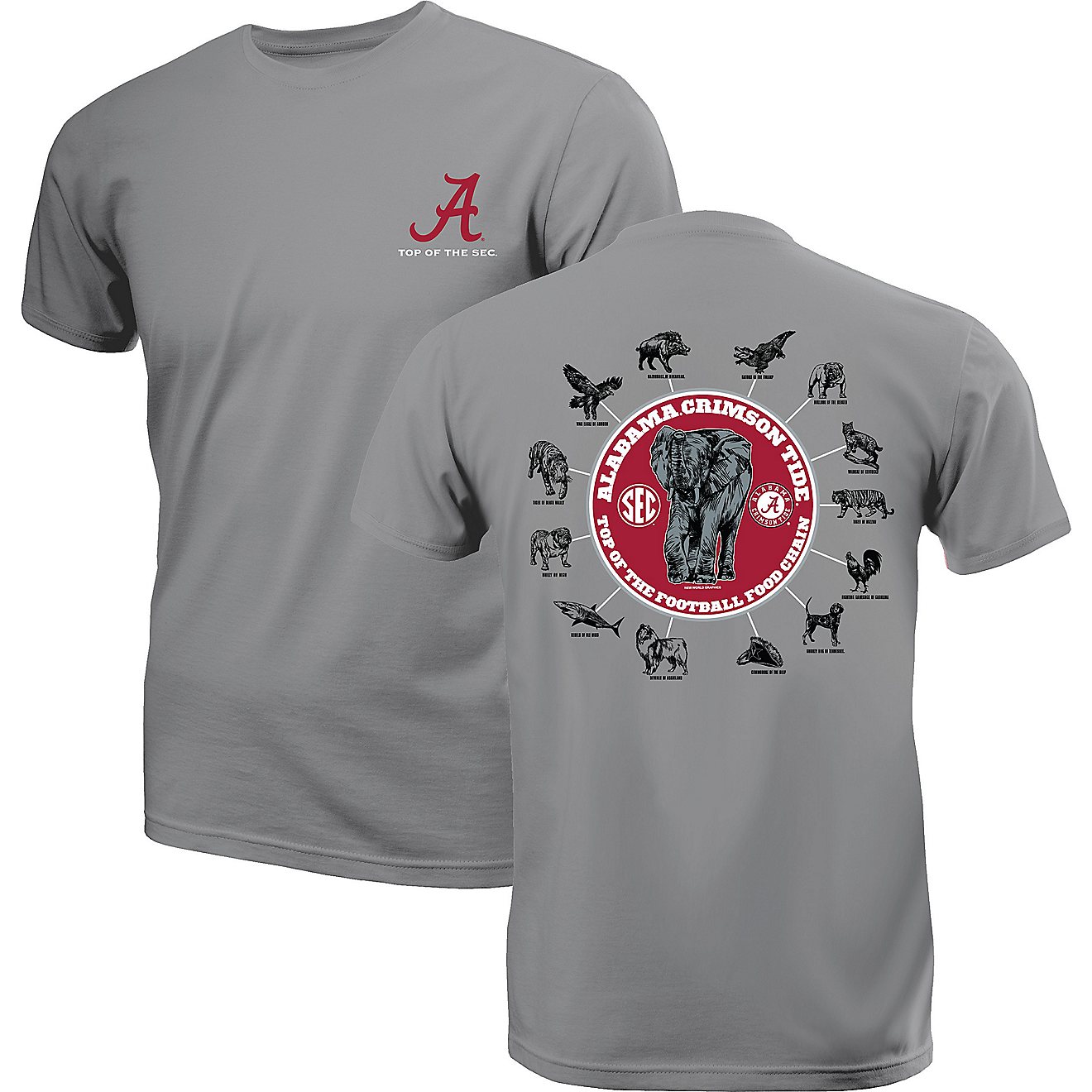 New World Graphics Men's University of Alabama SEC Food Chain Graphic T-shirt                                                    - view number 1