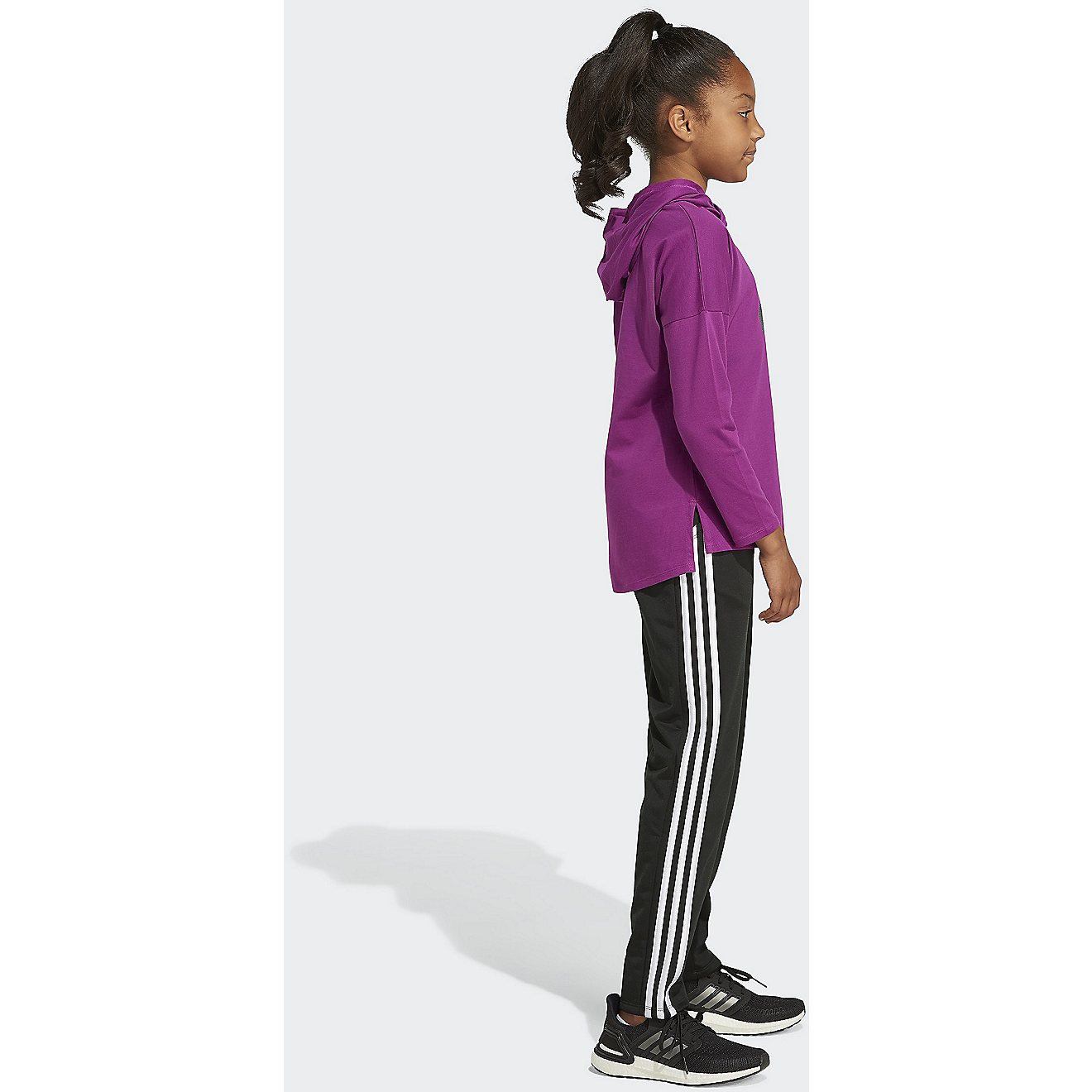 adidas Girls’ Long Sleeve Hooded Graphic T-shirt                                                                               - view number 3