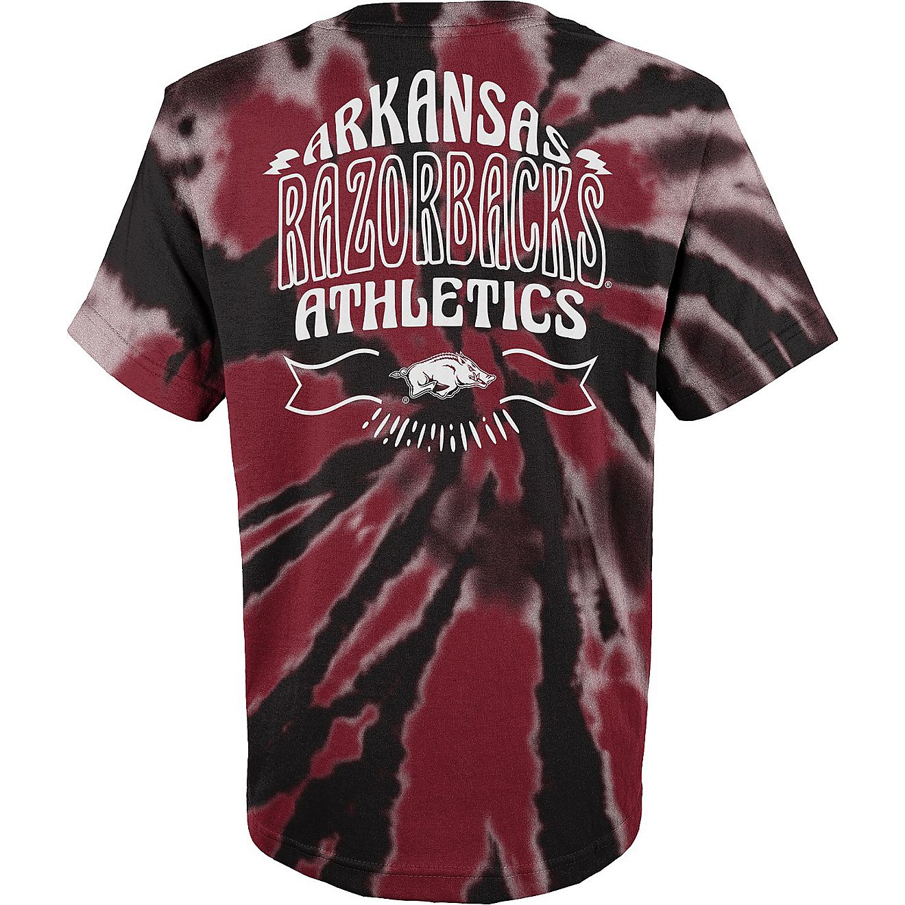 Outerstuff Kids' University of Arkansas Pennant Tie Dye T-shirt                                                                  - view number 2