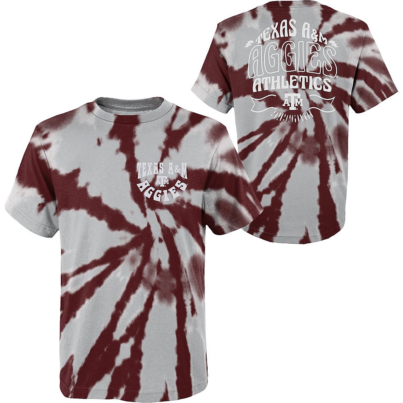 Outerstuff Kids' Texas A&M University Pennant Tie Dye T-shirt                                                                    - view number 1
