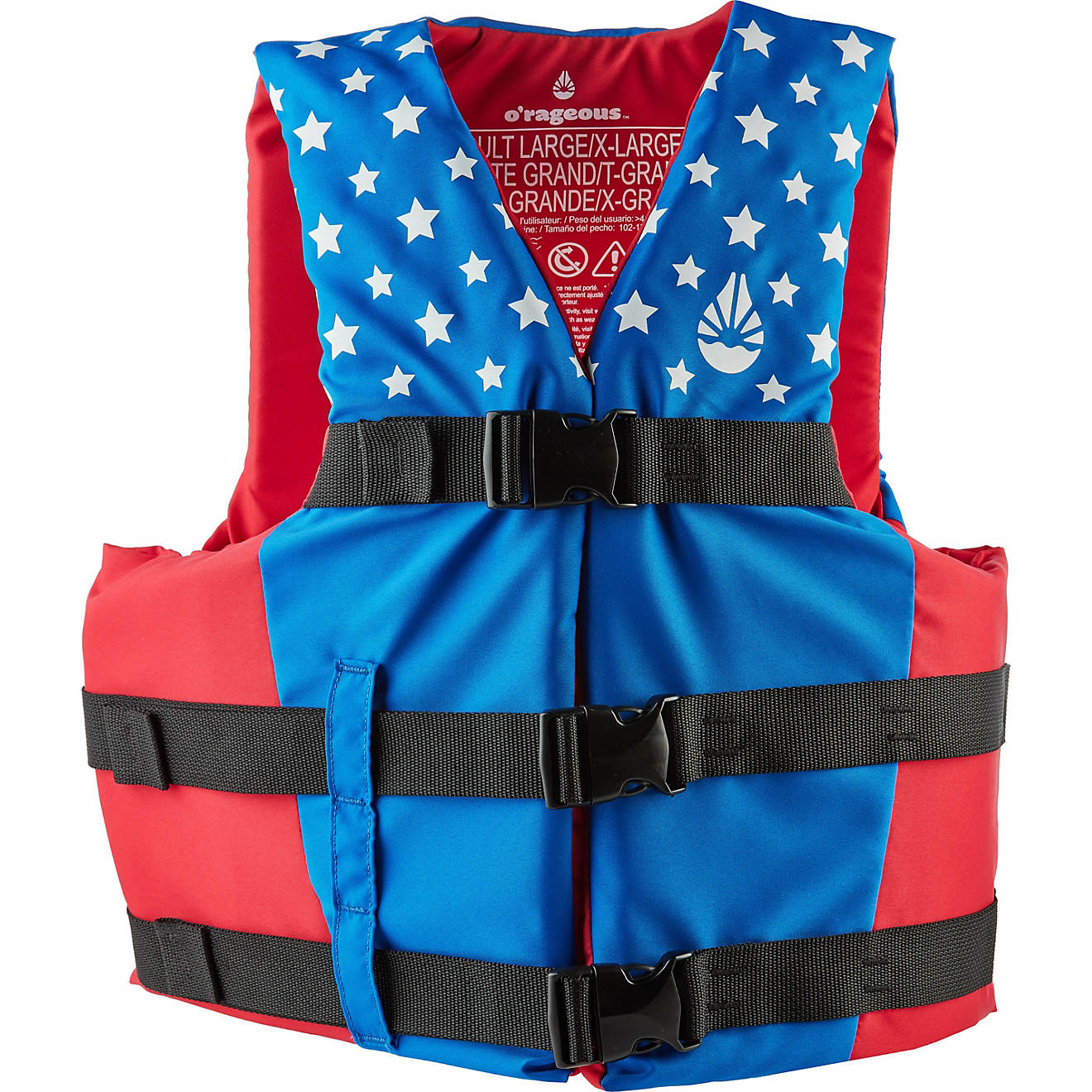O'rageous Adult Water Sports Americana Nylon Life Vest                                                                           - view number 1