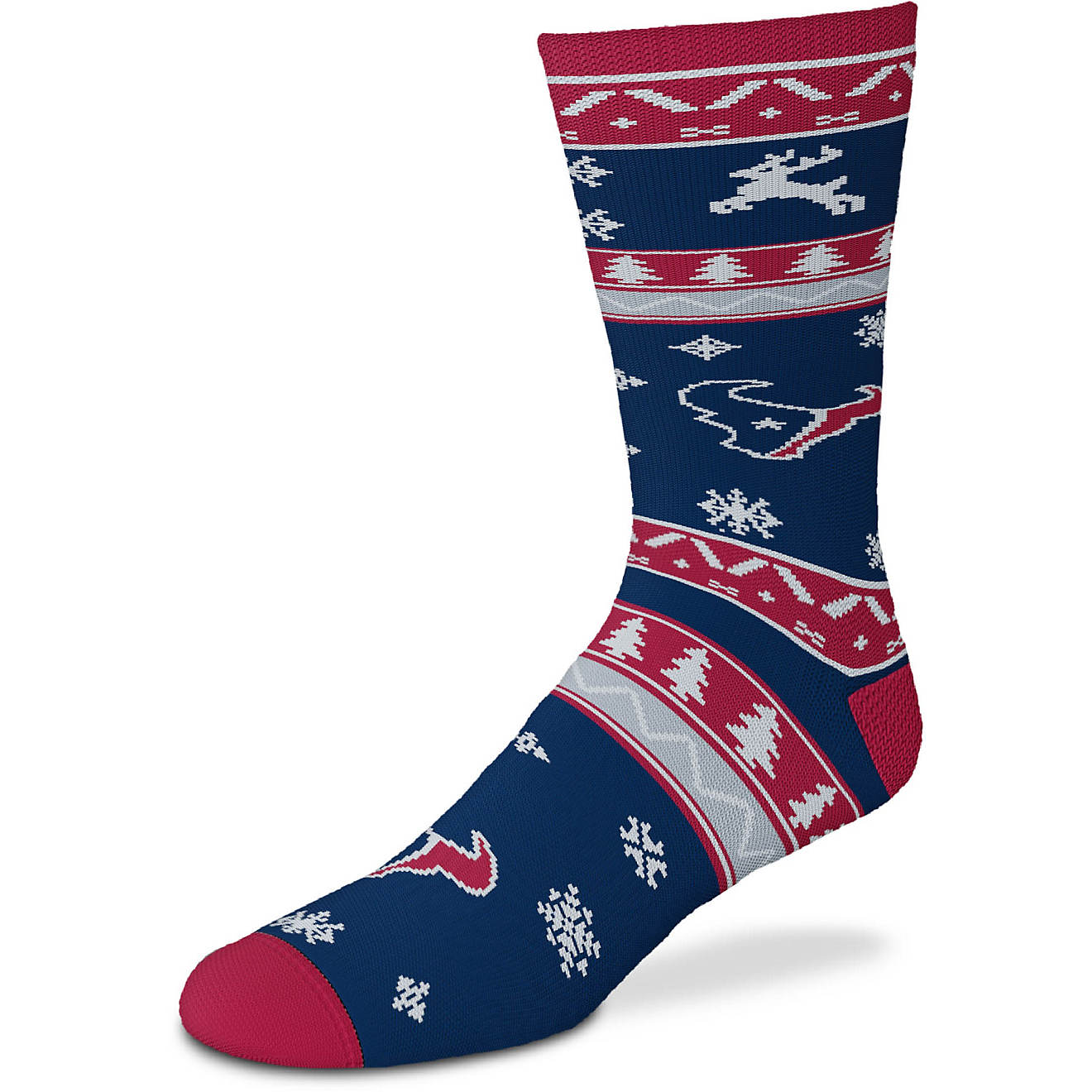 For Bare Feet Houston Texans Holiday Pattern Socks                                                                               - view number 1