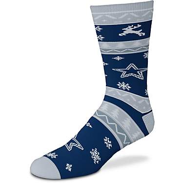 For Bare Feet Dallas Cowboys Holiday Pattern Socks                                                                              