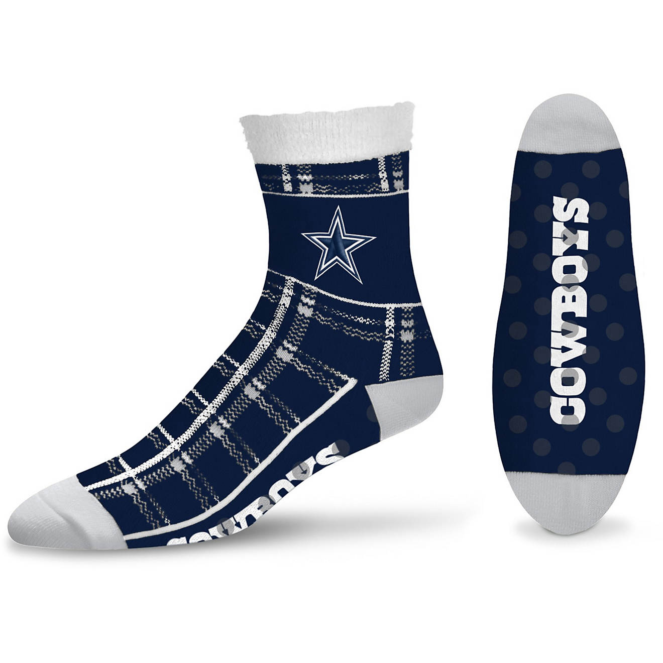 For Bare Feet Dallas Cowboys Tartan Plaid No Show Socks                                                                          - view number 1