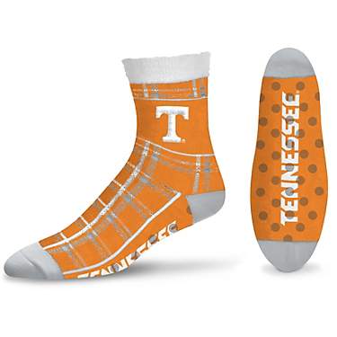 For Bare Feet University of Tennessee Tartan Plaid No Show Socks                                                                
