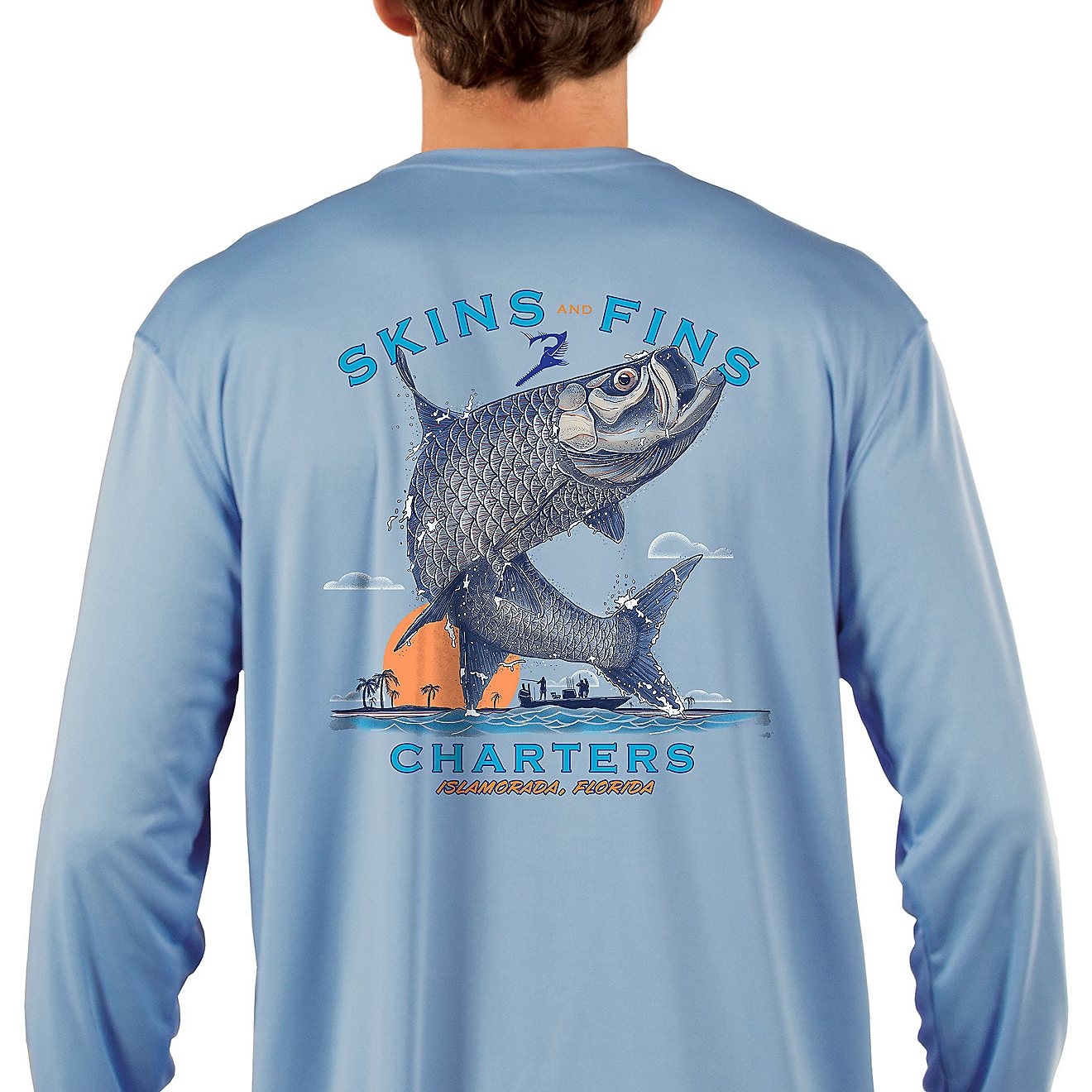 Red Tuna Men’s Skins & Fins Performance Long Sleeve T-shirt                                                                    - view number 1