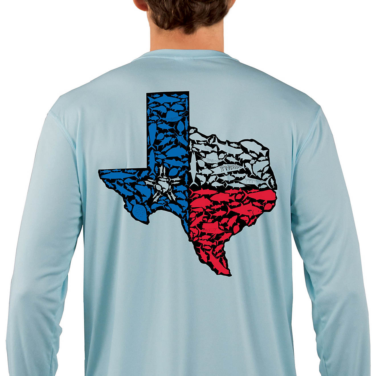Red Tuna Men’s Texas Flag Performance Long Sleeve T-shirt                                                                      - view number 1
