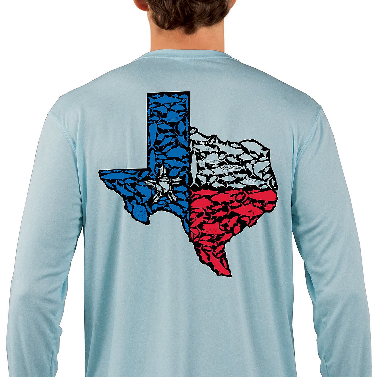 Red Tuna Men’s Texas Flag Performance Long Sleeve T-shirt                                                                      - view number 1