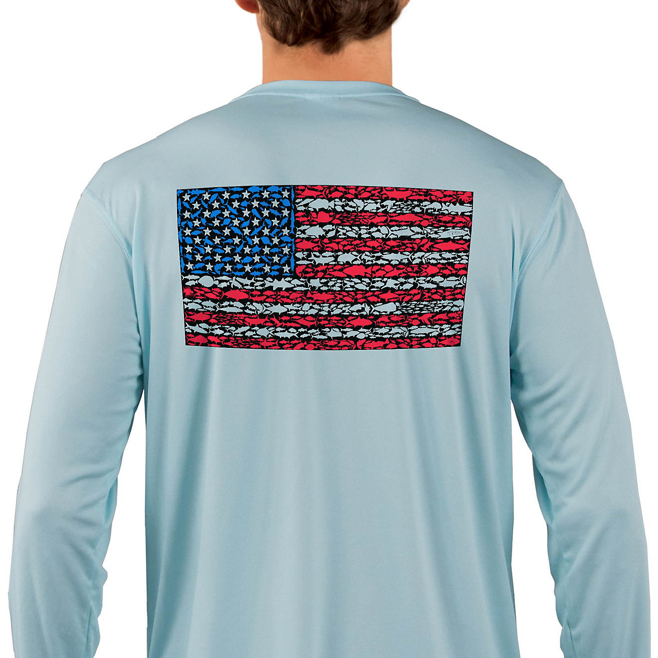 Red Tuna Men’s American Flag Performance Long Sleeve T-shirt                                                                   - view number 1