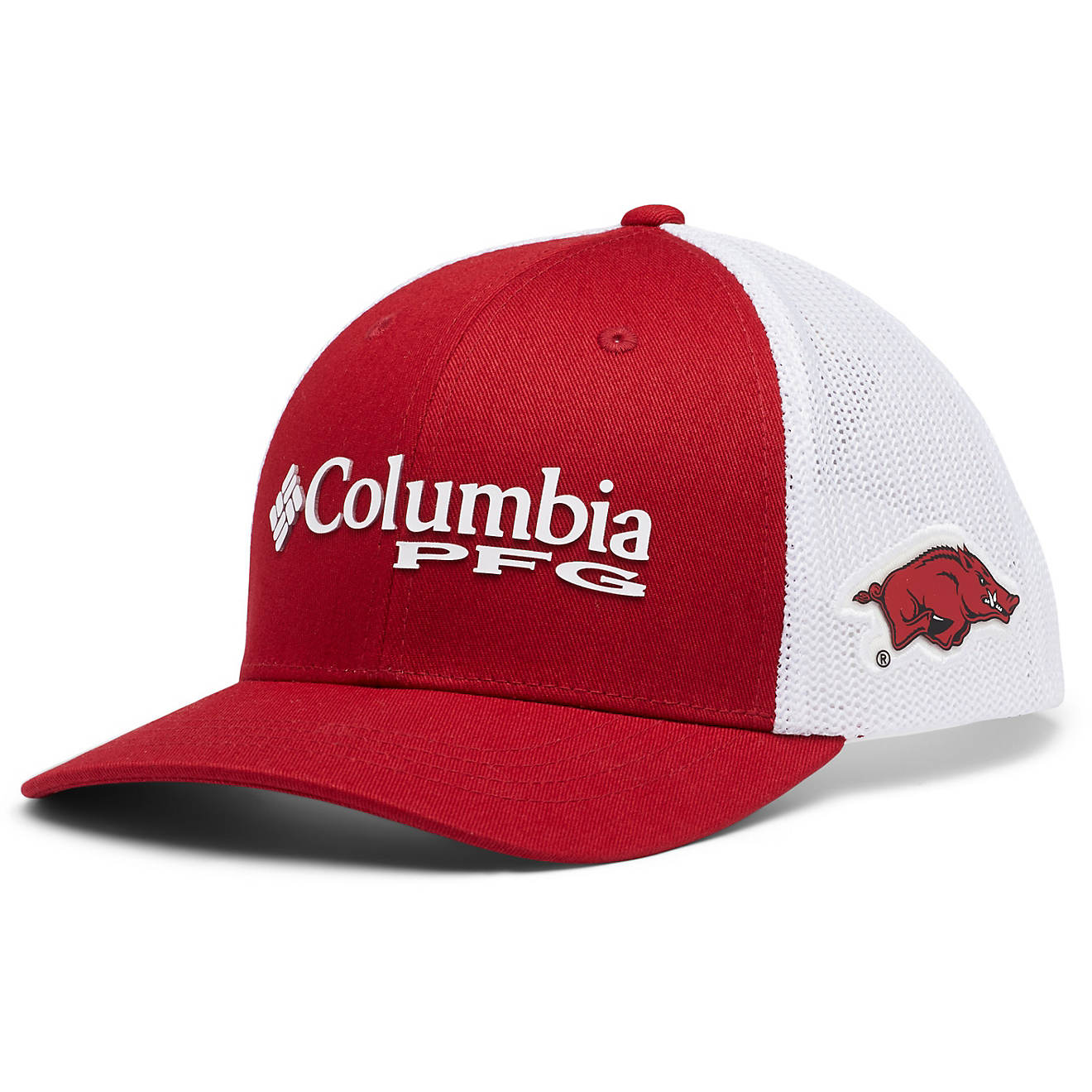 Columbia Sportswear Boys' University of Arkansas PFG Mesh Snapback Cap                                                           - view number 1
