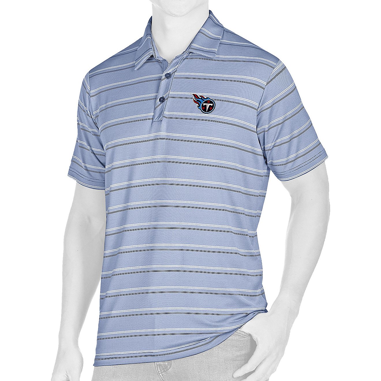 Antigua Men's Tennessee Titans Compass Short Sleeve Polo Shirt                                                                   - view number 1