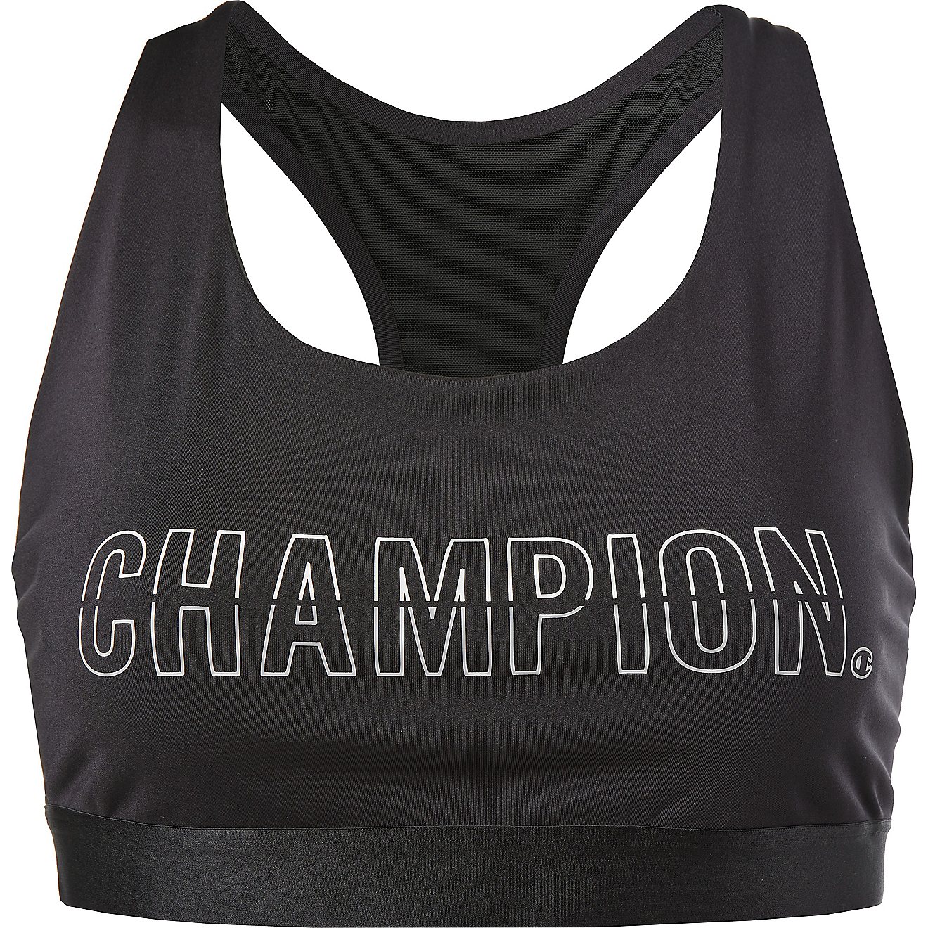 Champion Women's The Absolute Workout Double Dry Sports Bra Black Gray White M-L 