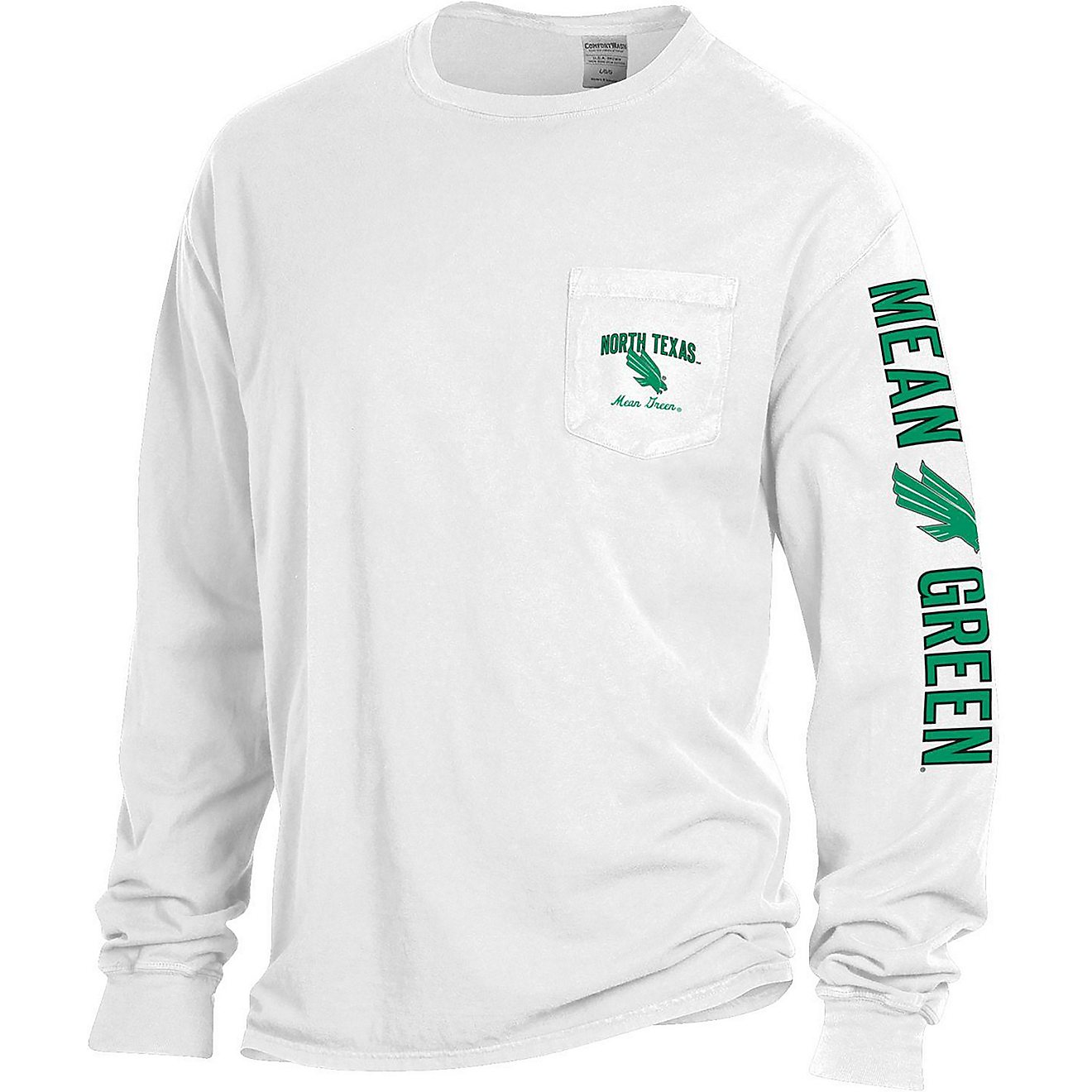 Comfort Wash Men's University of North Texas Bev Label Pocket Long-Sleeve Graphic T-shirt                                        - view number 2