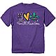 Buck Wear Women's Mardi Gras Peace Love Short Sleeve T-Shirt                                                                     - view number 1 image