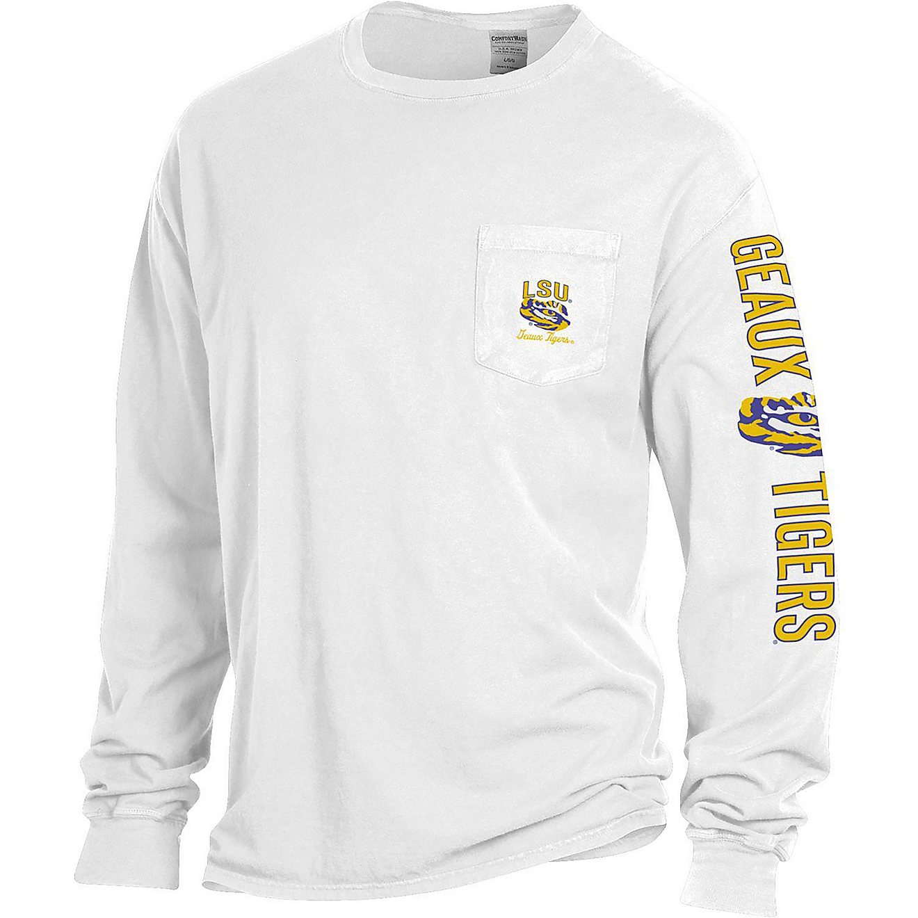 Comfort Wash Men's Louisiana State University Bev Label Pocket Long-Sleeve Graphic T-shirt                                       - view number 2