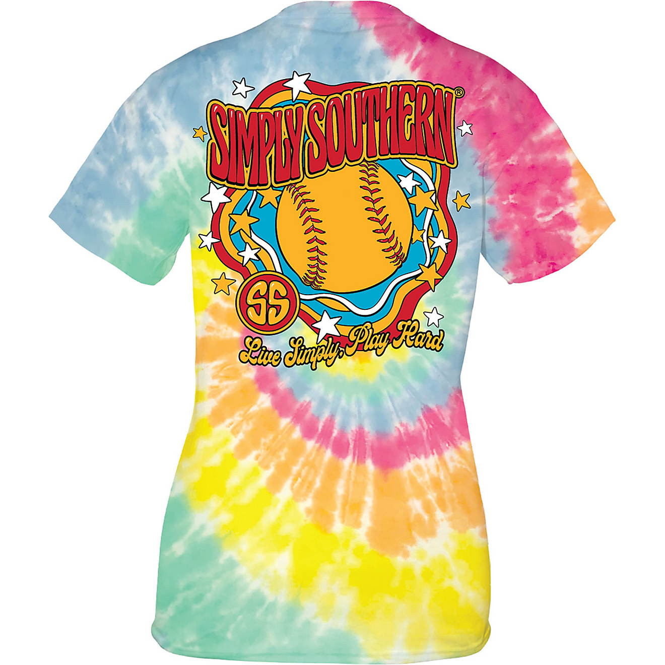 Simply Southern Women's Vintage Softball Graphic T-shirt                                                                         - view number 1