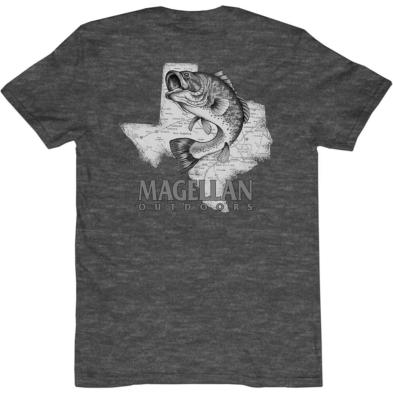 Magellan Outdoors Men's Texas Map Bass Graphic Short Sleeve T-shirt                                                              - view number 1