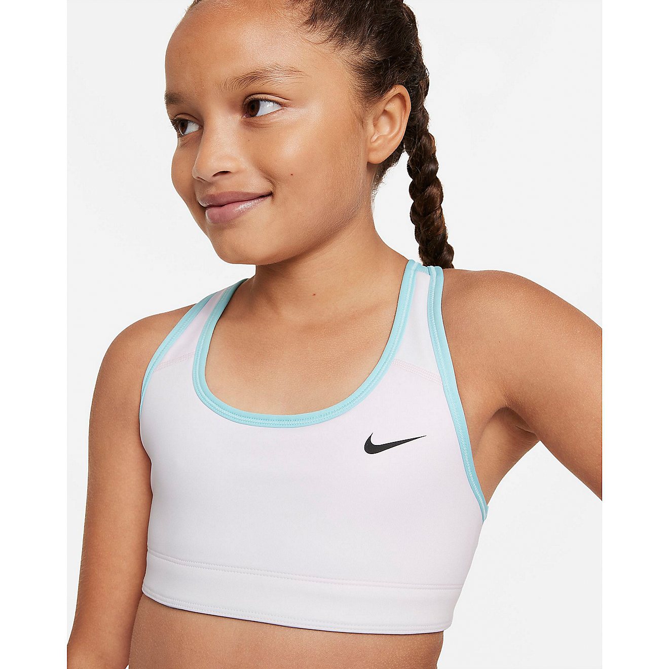 Nike Girls' Swoosh AOP REV Sports Bra                                                                                            - view number 3