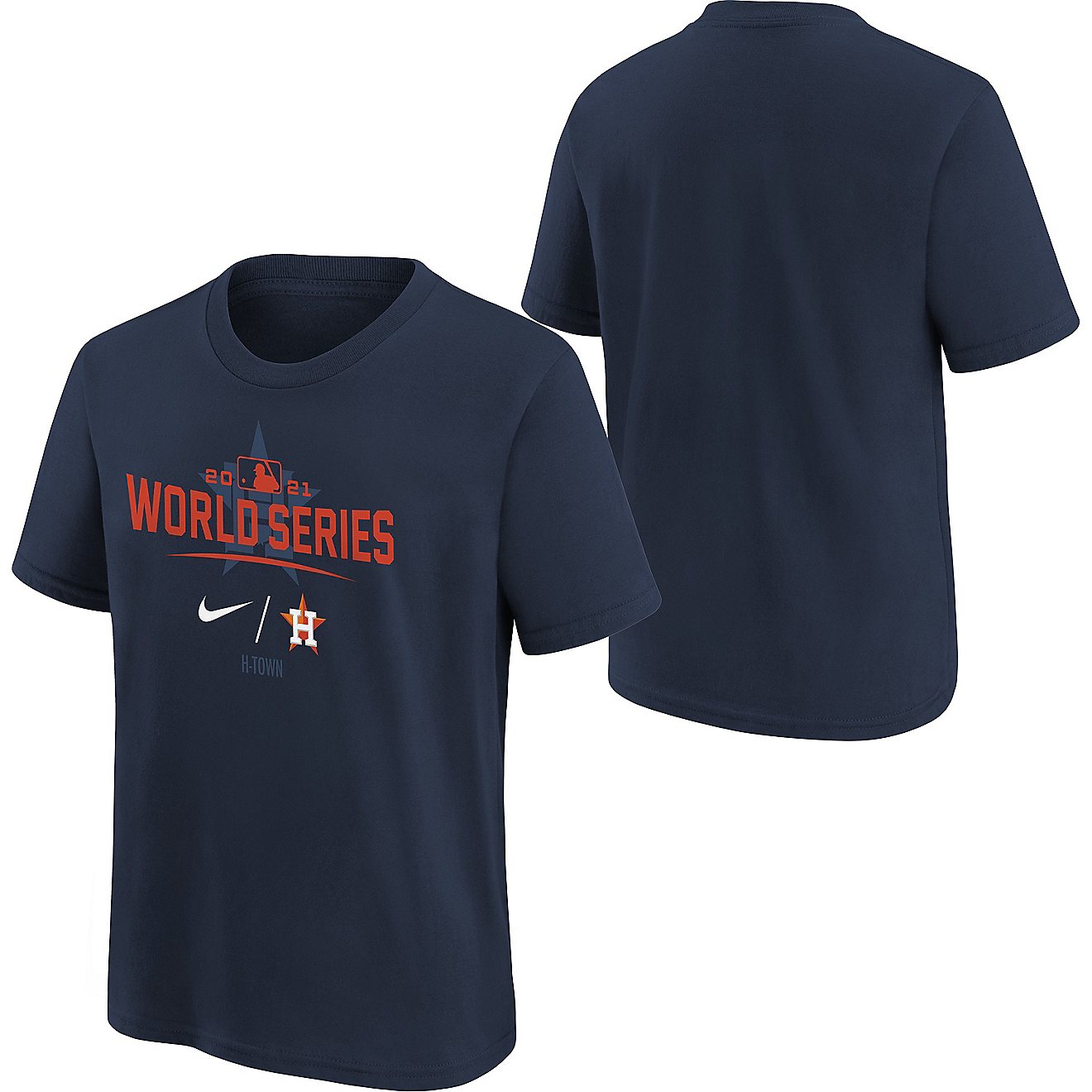Nike Kids' Houston Astros 2021 World Series Participant Authentic Collection Dugout Short Sleeve T-shirt                         - view number 3