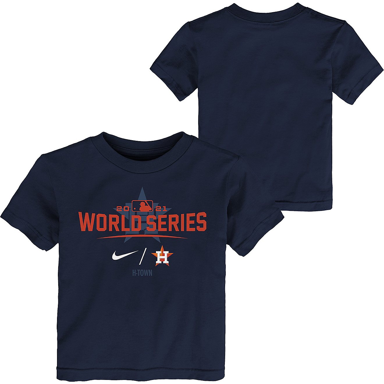 Nike Toddlers' Houston Astros 2021 World Series Participant Authentic Collection Dugout Short Sleeve T-shirt                     - view number 3