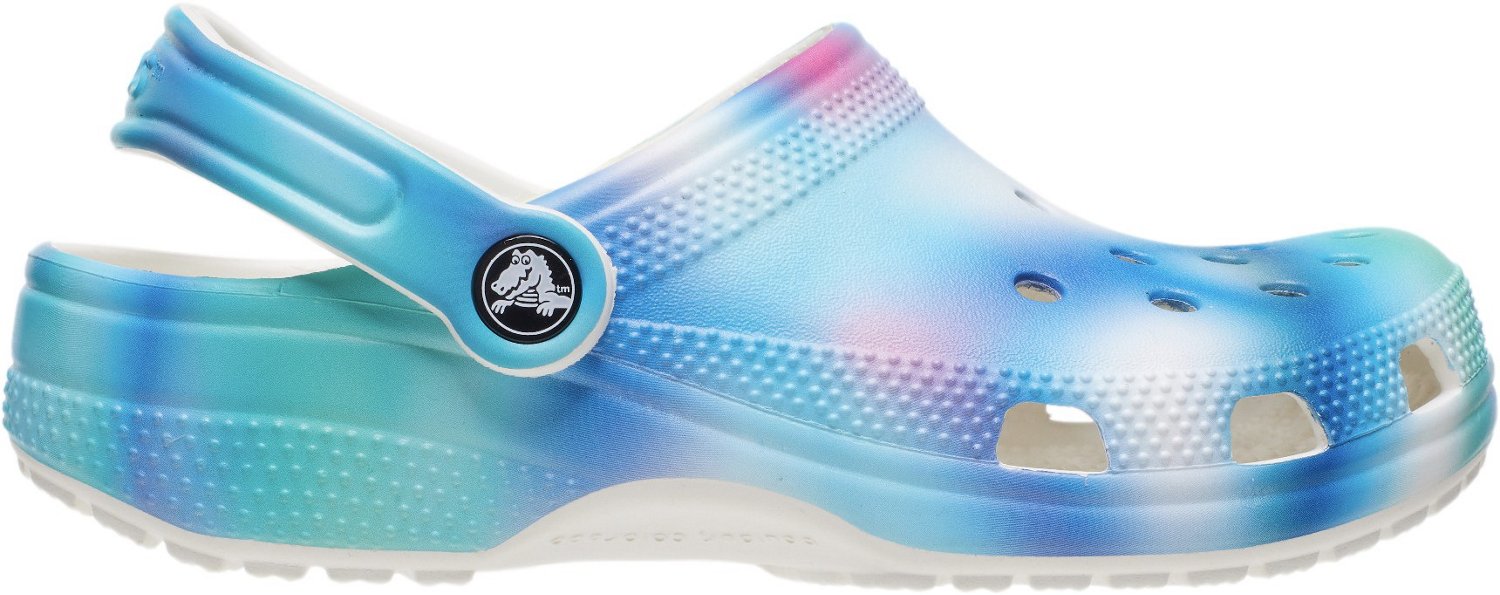 light blue crocs with fur