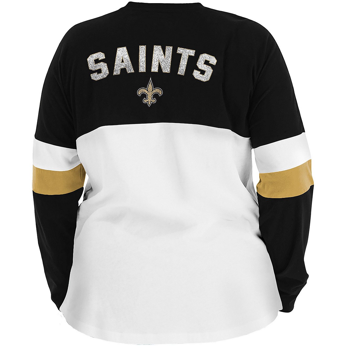 New Era Women's New Orleans Saints Plus Size Lace-Up Long Sleeve T-shirt                                                         - view number 1