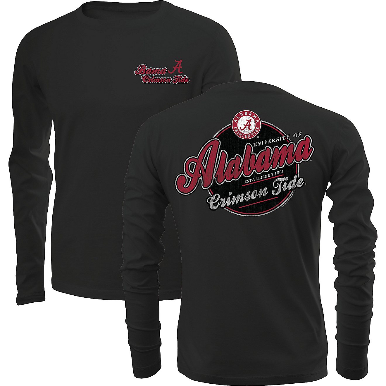 New World Graphics Men's University of Alabama Antique Label Long Sleeve T-Shirt                                                 - view number 1
