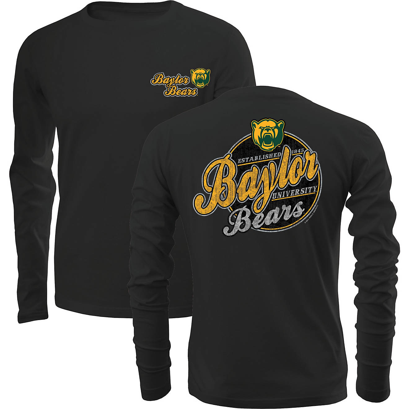  New World Graphics Men's Baylor University Antique Label Long Sleeve T-Shirt                                                    - view number 1
