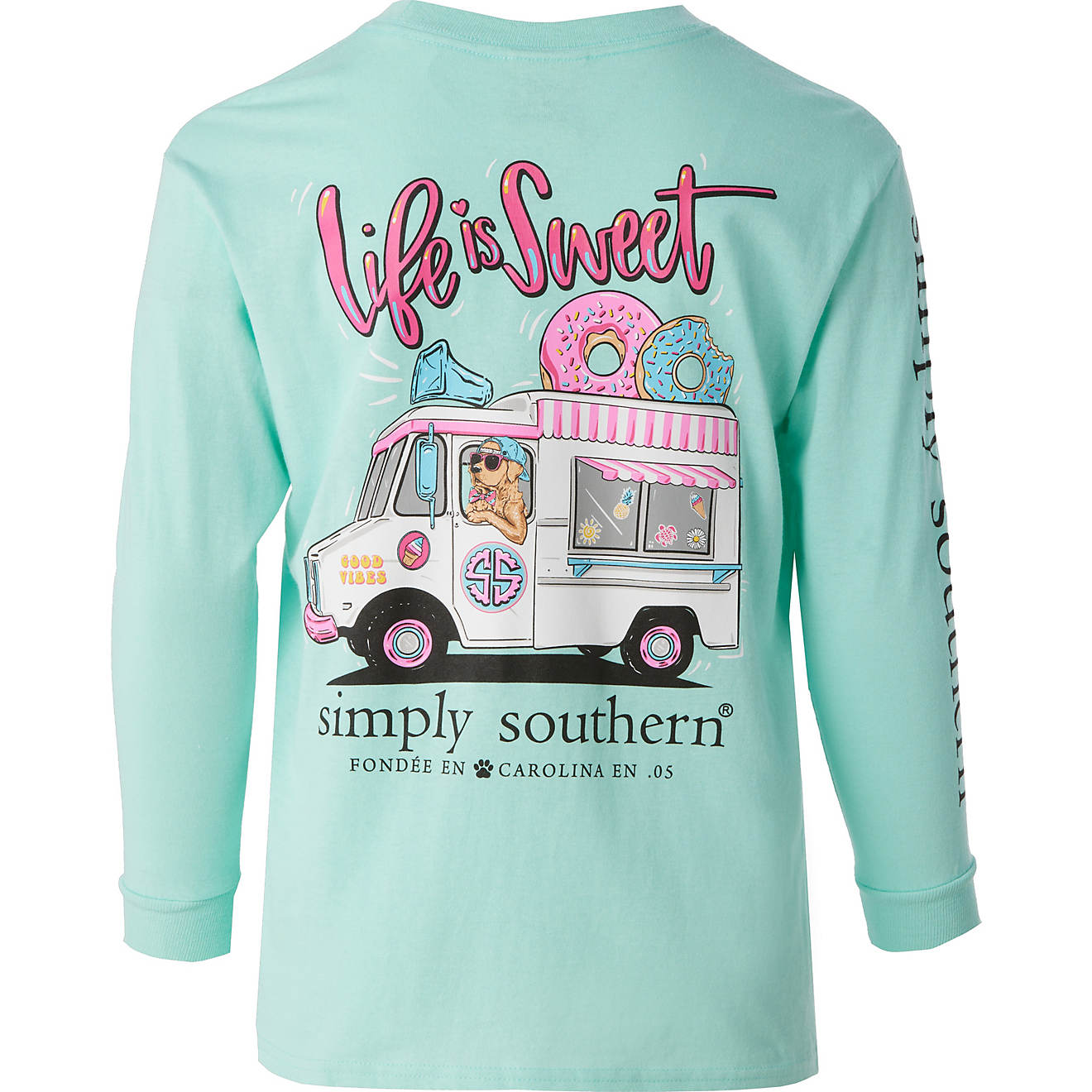 Simply Southern Girls' Sweet Life Long Sleeve T-shirt                                                                            - view number 1
