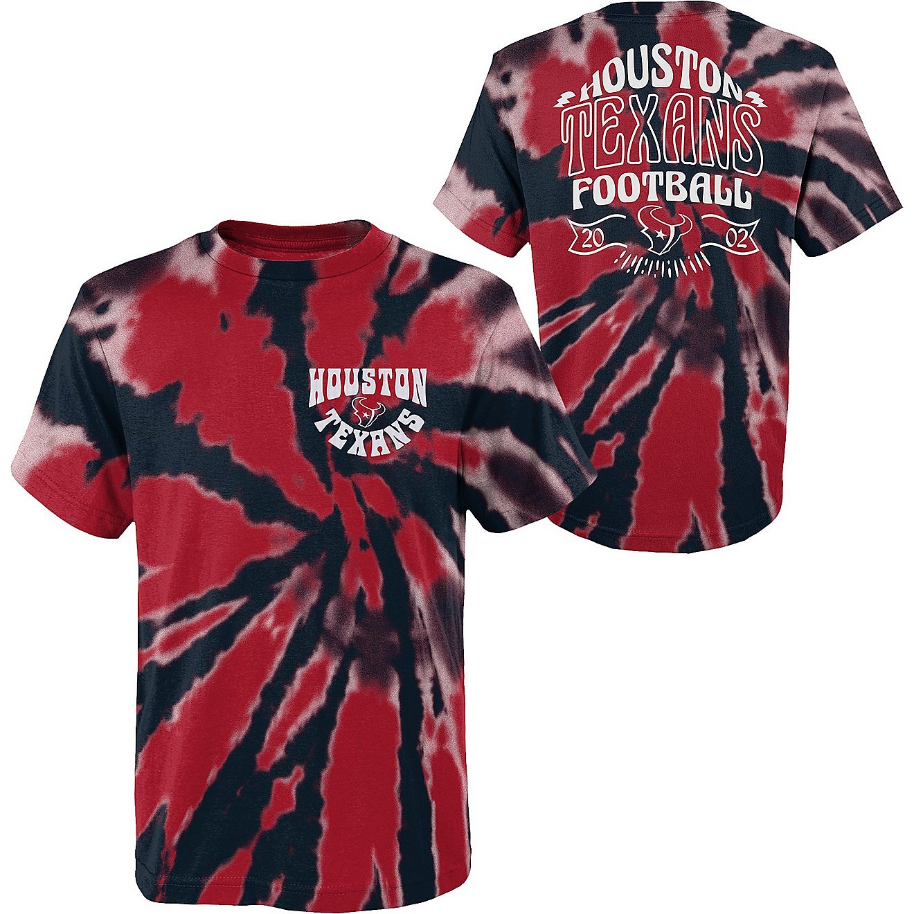 Outerstuff Kids' Houston Texans Pennant Tie Dye T-shirt                                                                          - view number 1