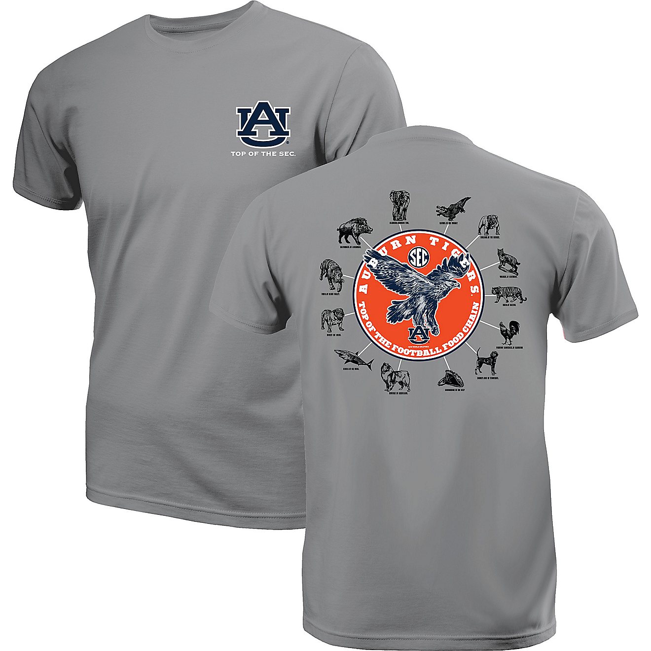 New World Graphics Men's Auburn University SEC Food Chain Short Sleeve T-shirt                                                   - view number 1