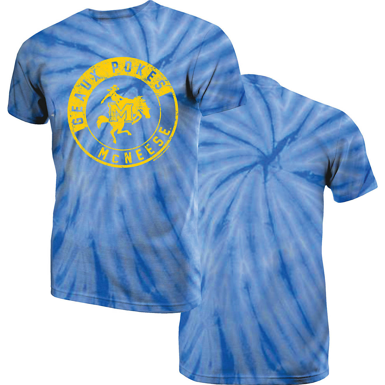 New World Graphics Men's McNeese State University Team Tie Dye Short Sleeve T-shirt                                              - view number 1