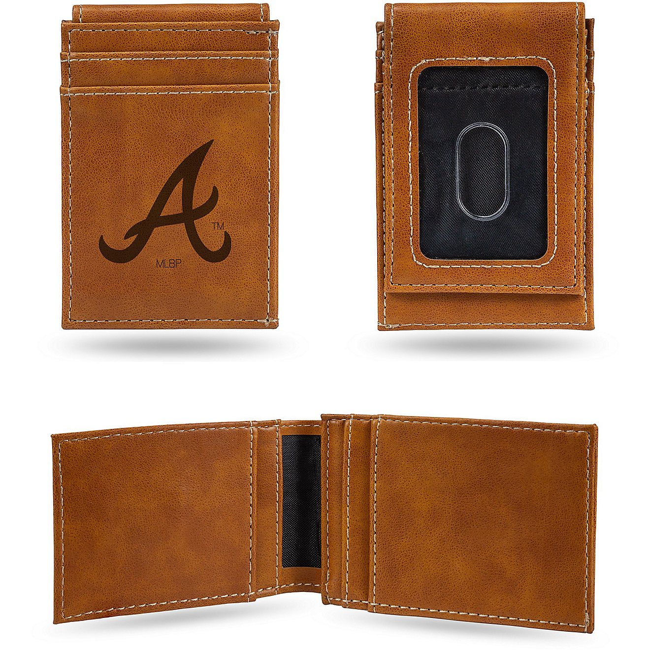 Rico Atlanta Braves Laser Engraved Front Pocket Wallet                                                                           - view number 1