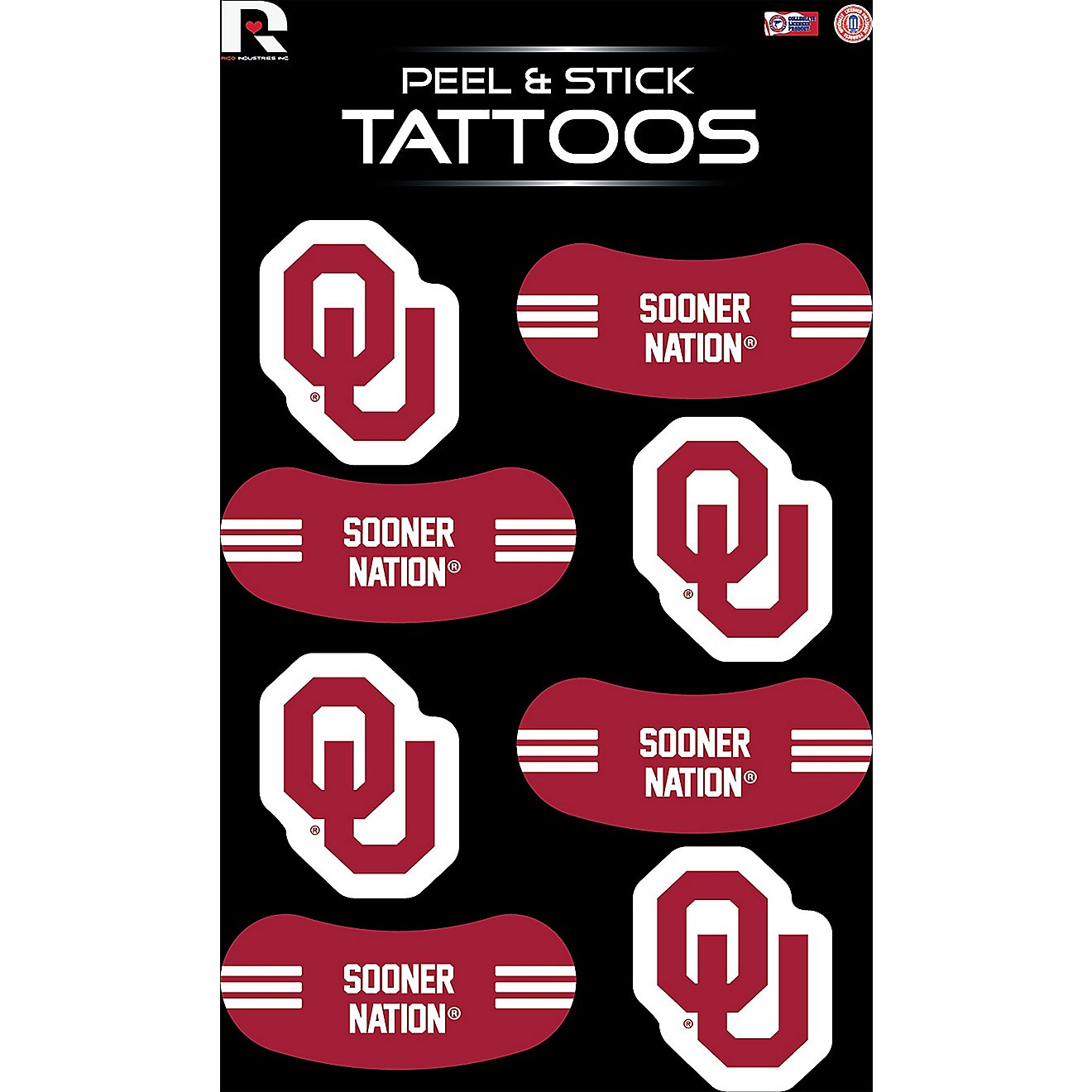 Rico University of Oklahoma Tattoos 8-Pack                                                                                       - view number 1