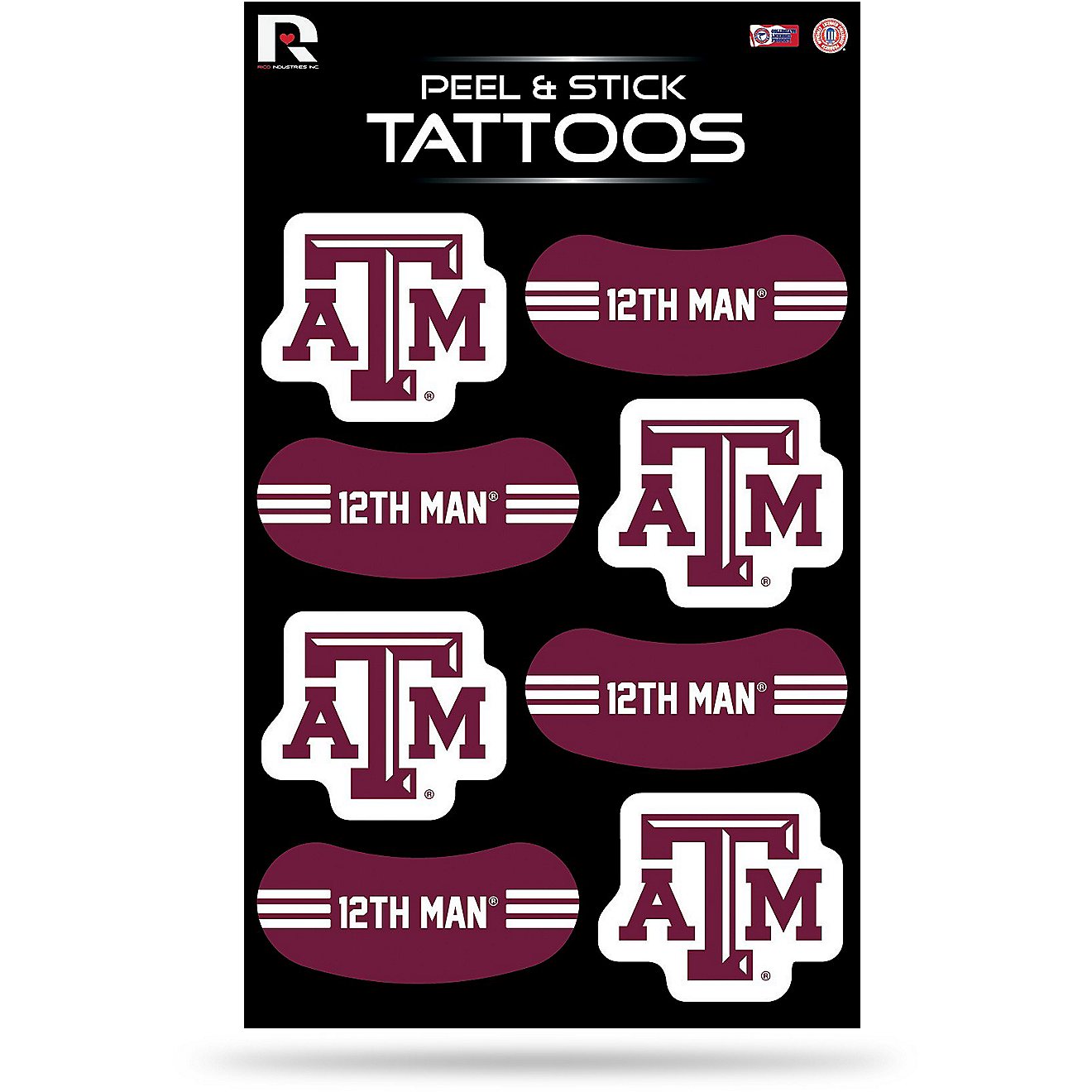 Rico Texas A&M University Tattoos 8-Pack                                                                                         - view number 1