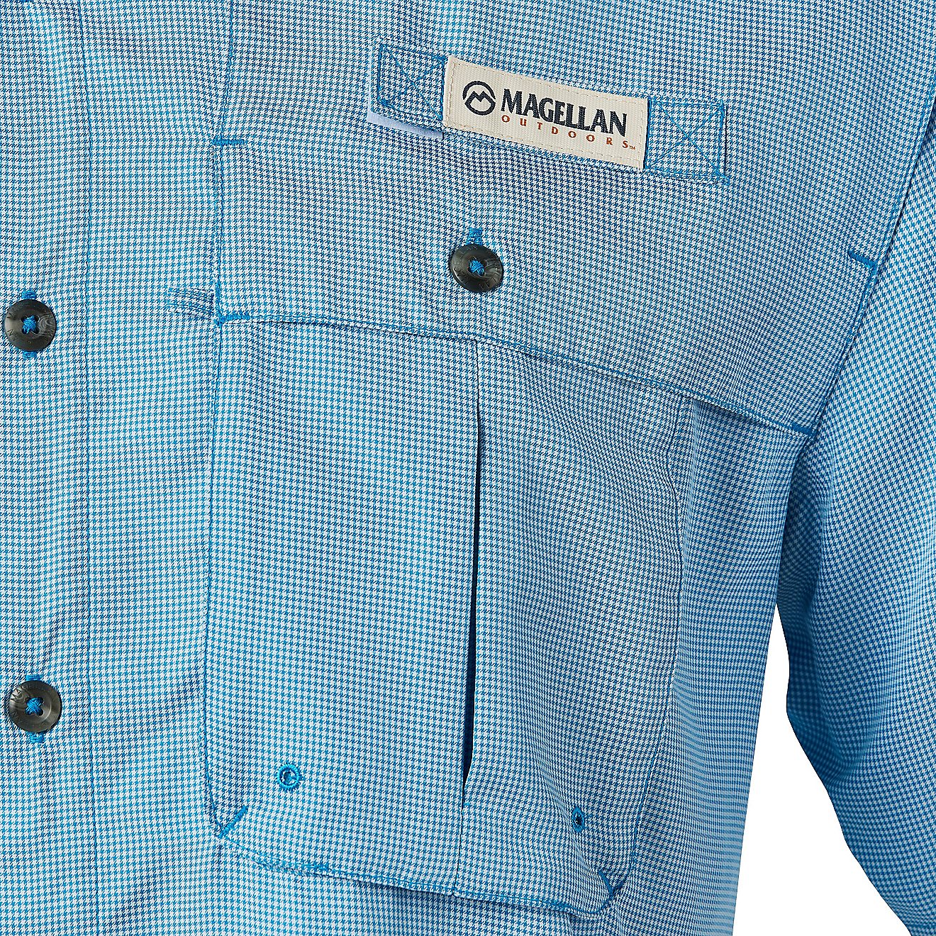 Magellan Outdoors Men's Aransas Pass Mini Check Short Sleeve Shirt                                                               - view number 5