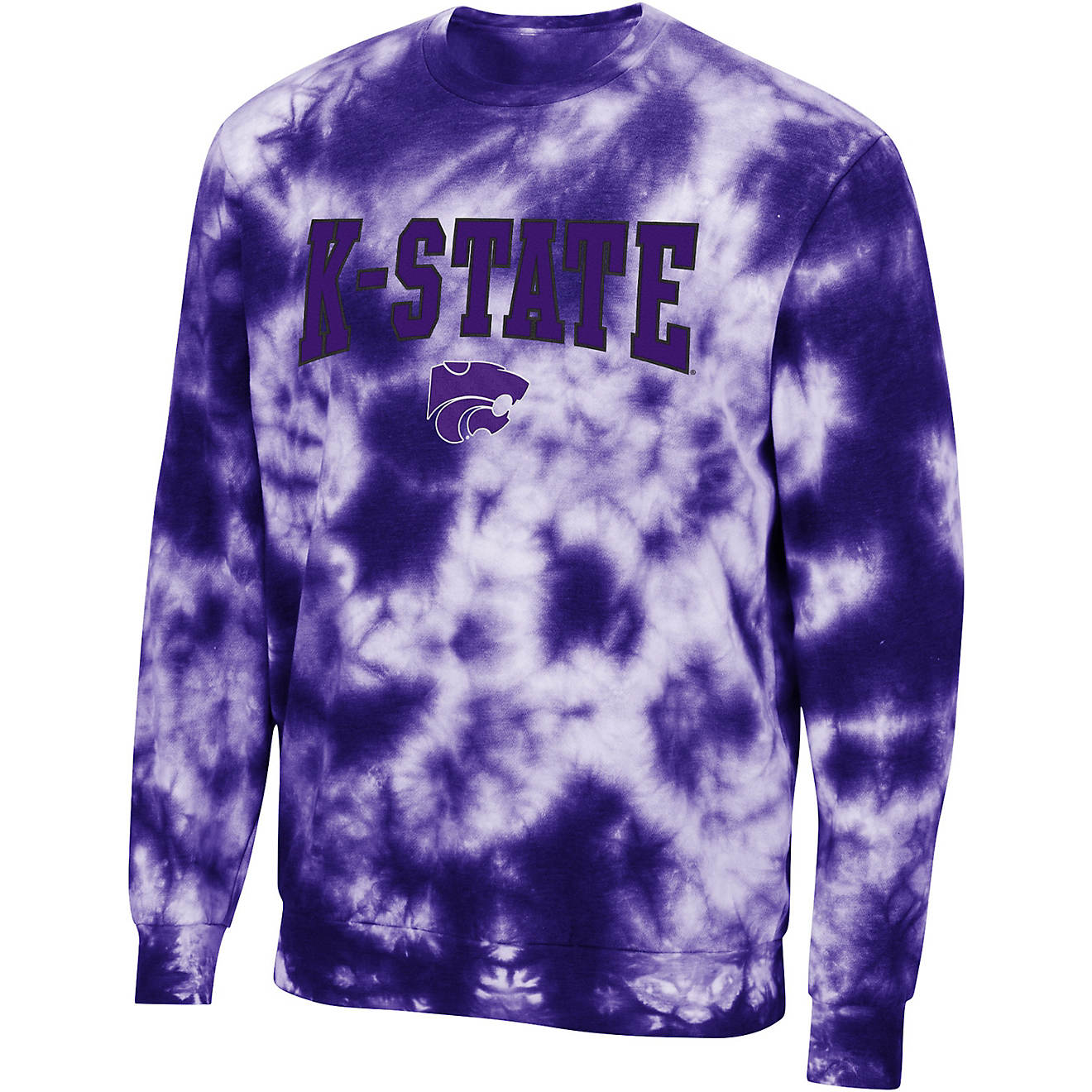 Colosseum Athletic Men's Kansas State University Wooderson Tie Dye Crew Neck Sweater                                             - view number 1