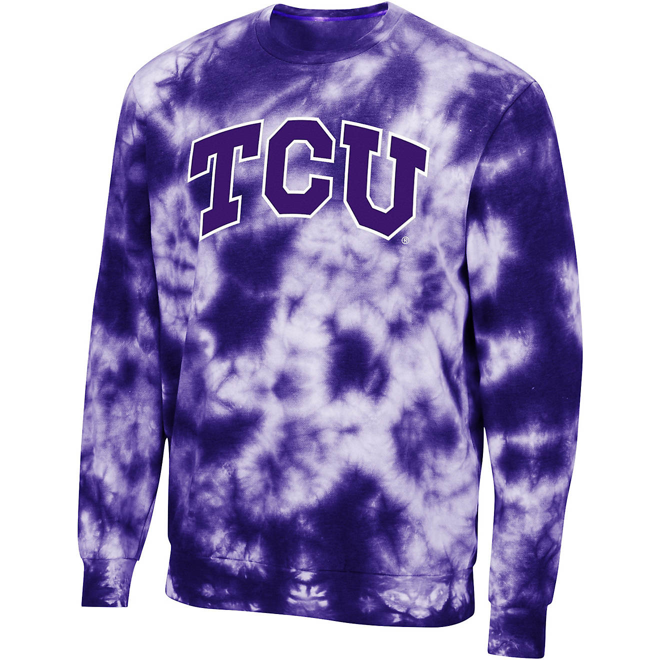 Colosseum Athletic Men's Texas Christian University Wooderson Tie Dye Crew Neck Sweater                                          - view number 1