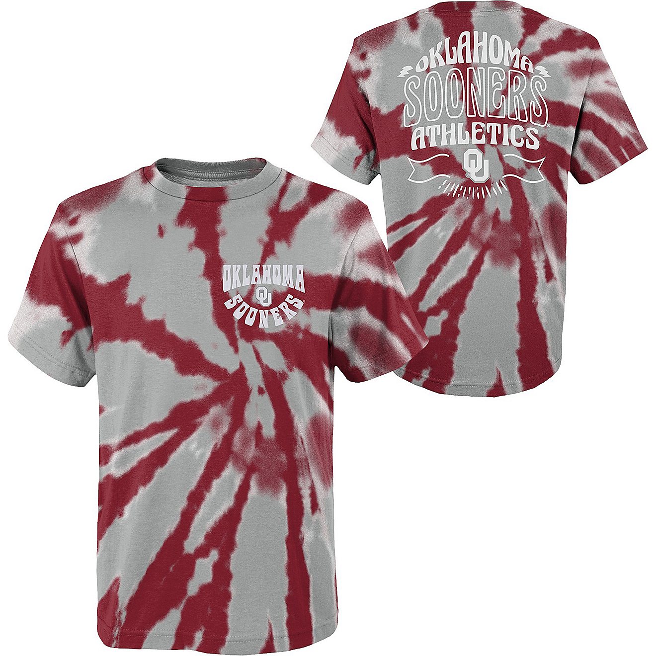 Outerstuff Kids' University of Oklahoma Pennant Tie Dye T-shirt                                                                  - view number 1