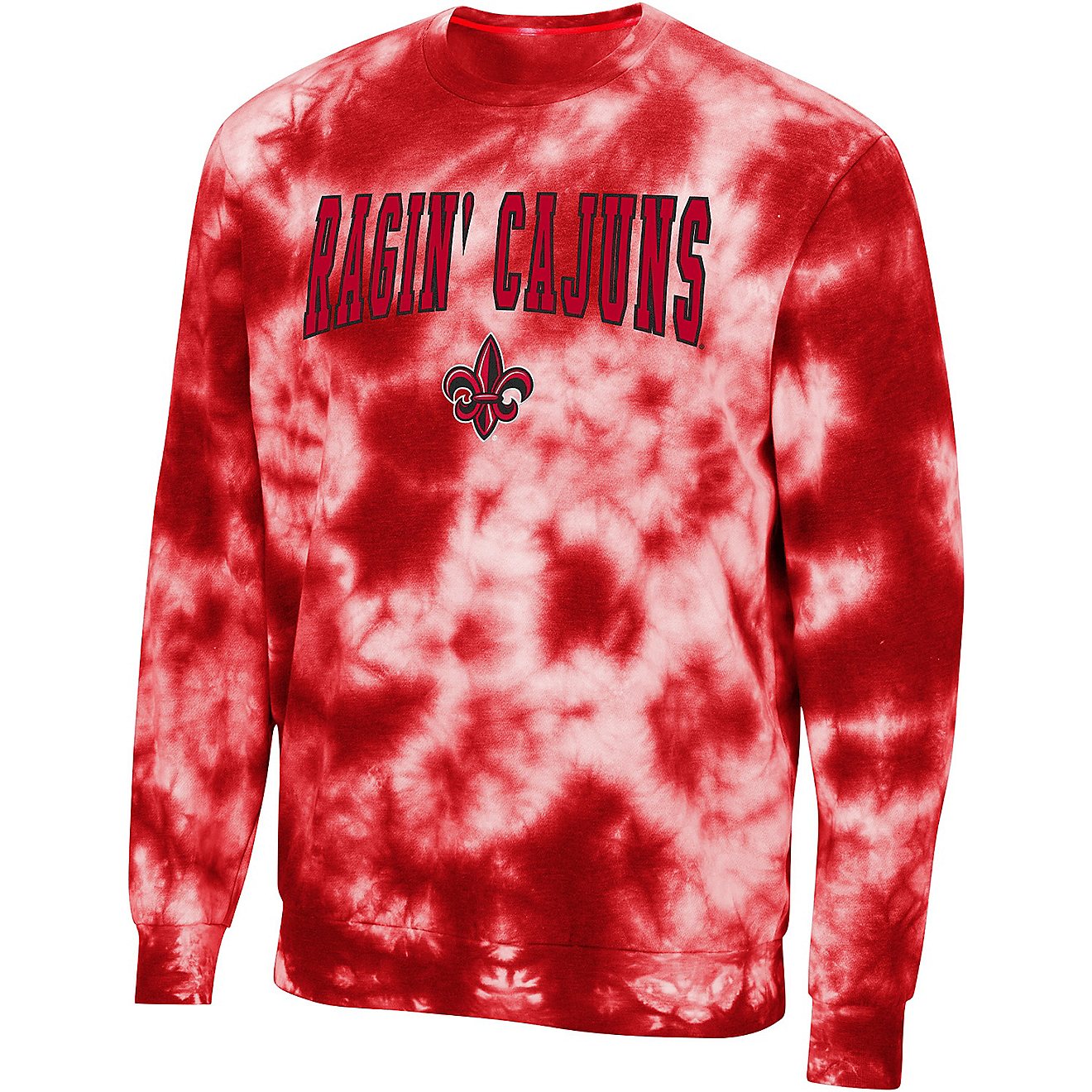 Colosseum Athletic Men's University of Louisiana at Lafayette Wooderson Tie Dye Crew Neck Sweater                                - view number 1