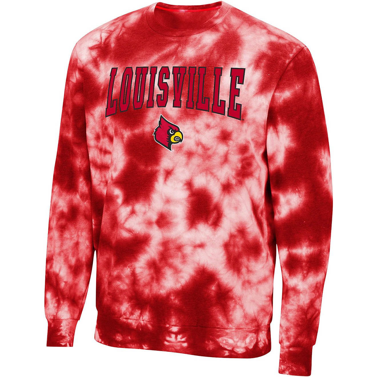 Colosseum Athletic Men's Louisville Cardinals Wooderson Tie Dye Crew Neck Sweater                                                - view number 1