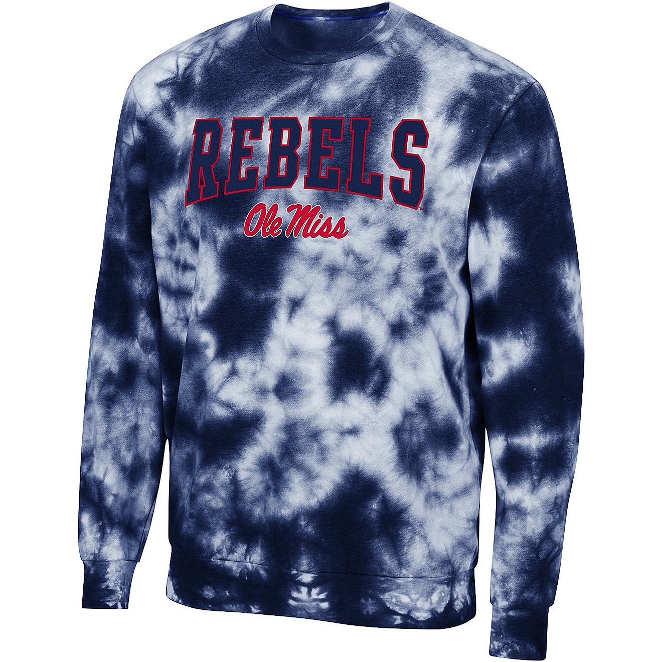 Colosseum Athletic Men's University of Mississippi Wooderson Tie Dye Crew Neck Sweater                                           - view number 1