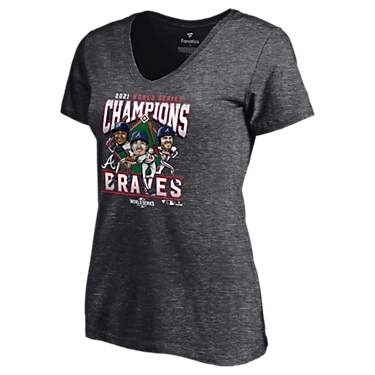 Atlanta Braves Women's 2021 World Series Champs Franchise Guys V-Neck Short Sleeve T-shirt                                      