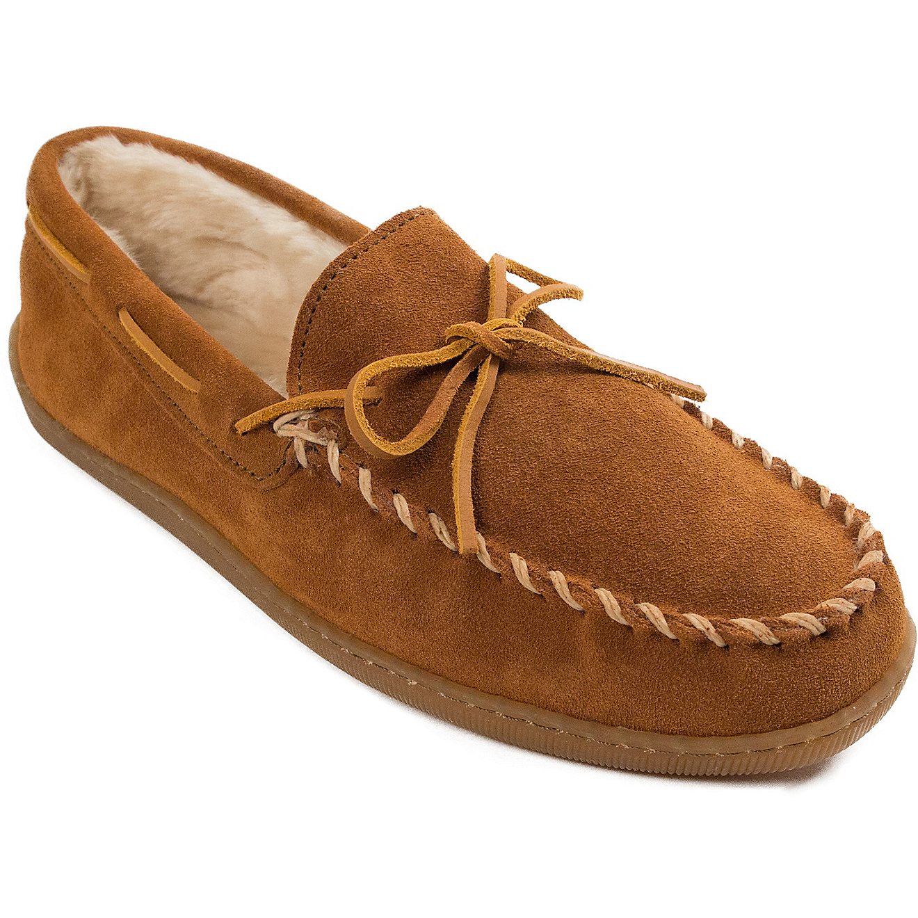 Minnetonka Men's Pile Lined Hardsole Moccasin Slippers                                                                           - view number 2