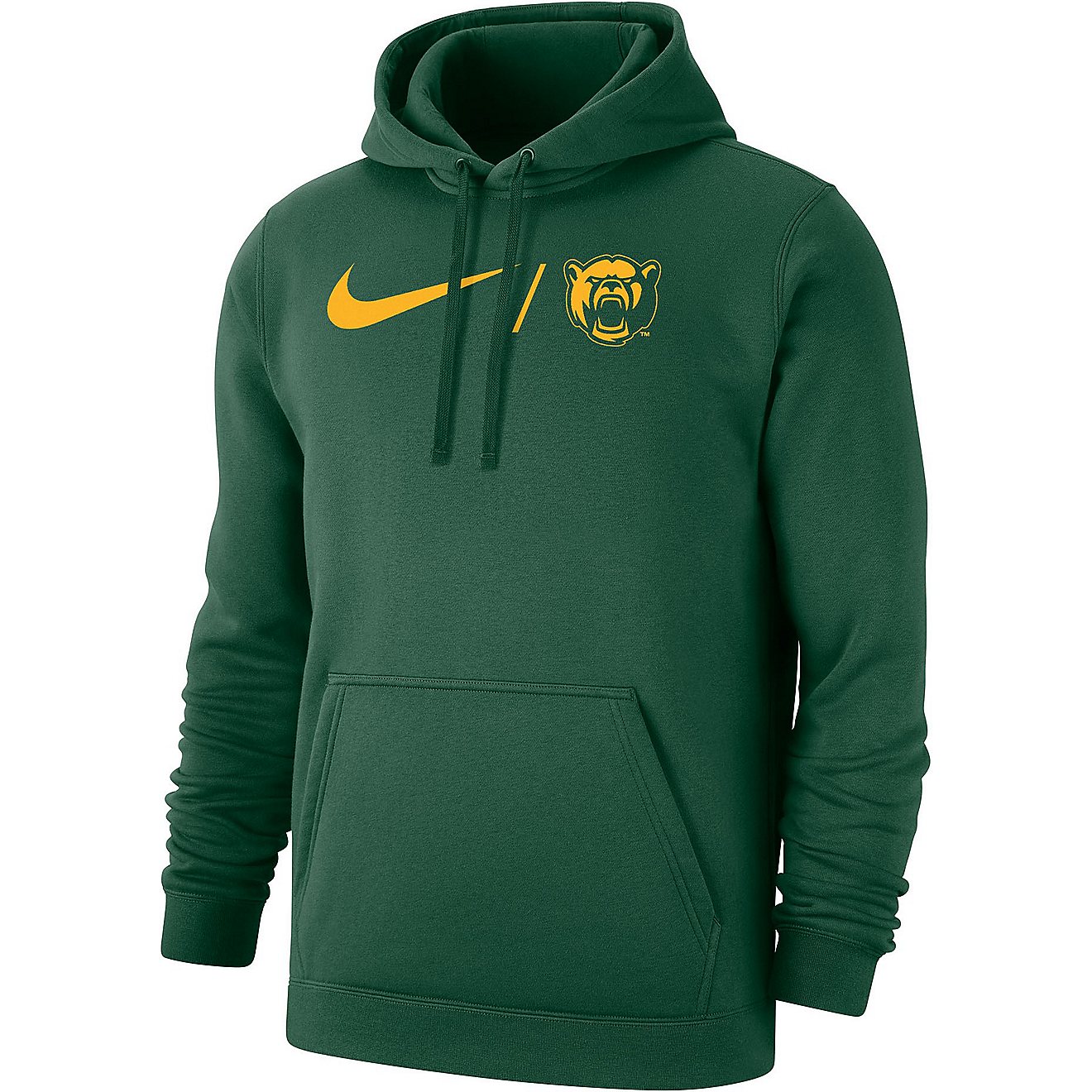Nike Men’s Baylor University Club Fleece 2 Pullover Hoodie                                                                     - view number 1