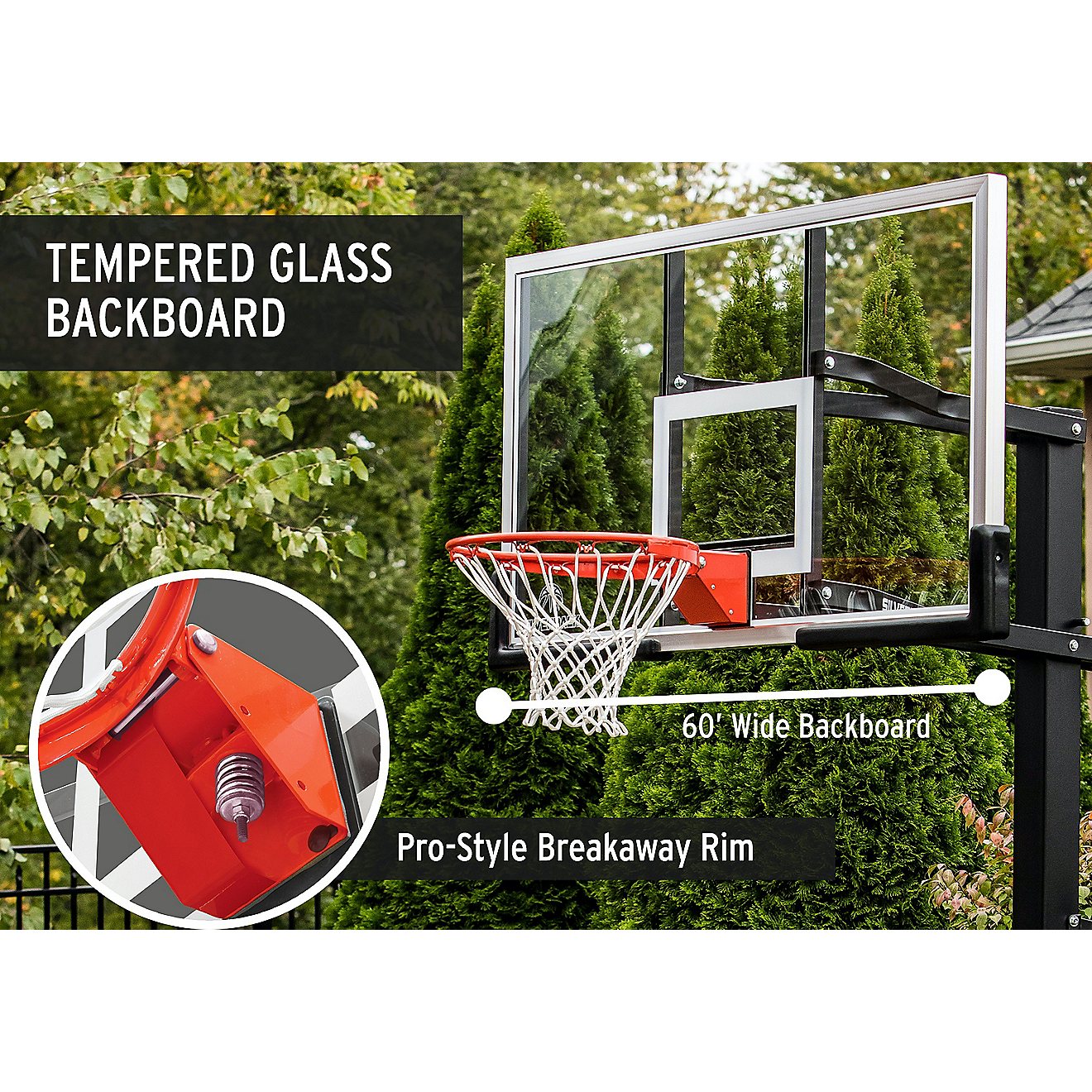 Silverback 60 in Inground Tempered-Glass Basketball Hoop                                                                         - view number 7