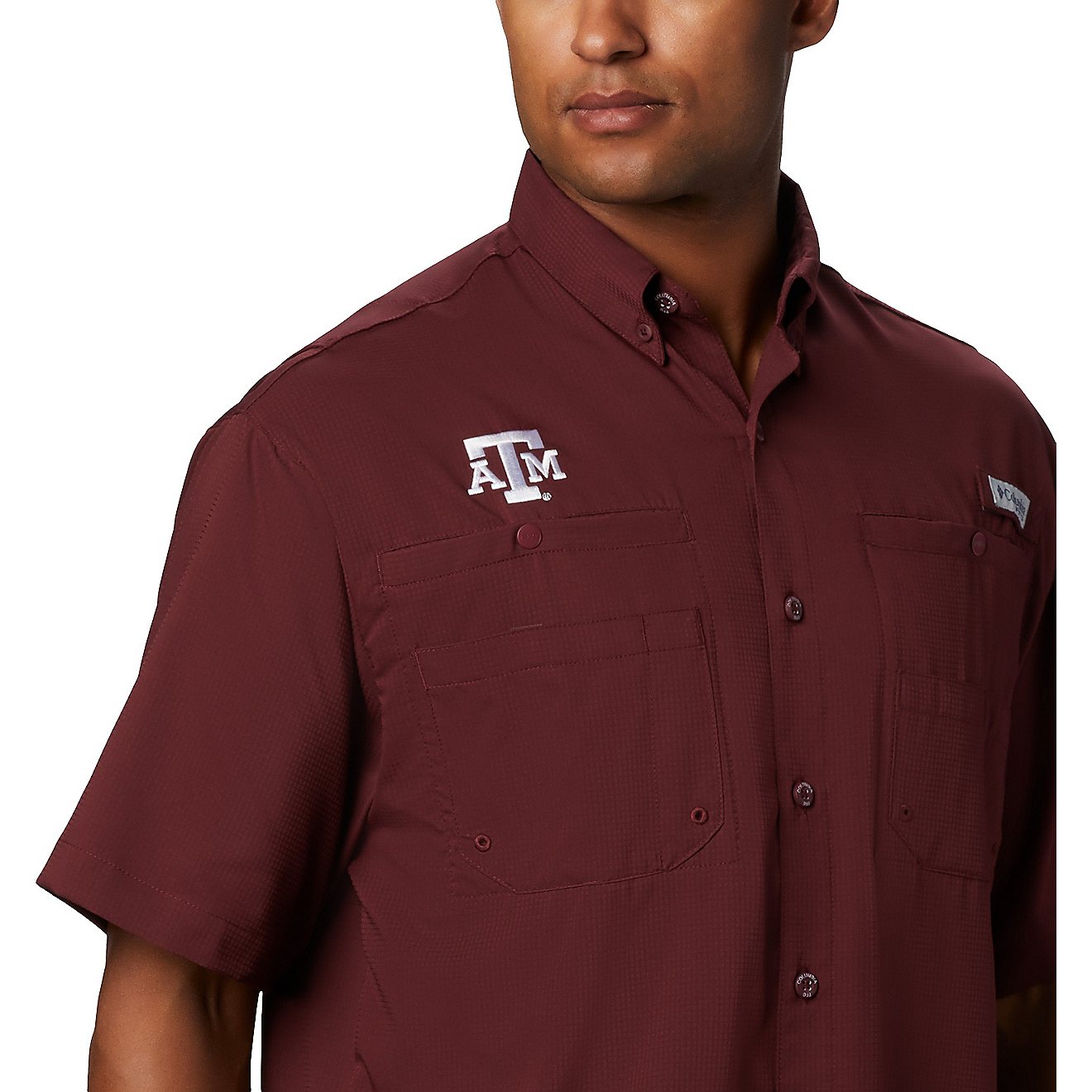Columbia Sports Men's Texas A&M University Tamiami Short Sleeve Fishing Shirt                                                    - view number 2