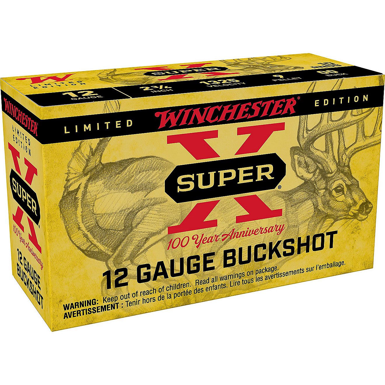 Winchester Super-X 100YR Anniversary 12-Gauge 00 Buck Shotshells - 10 Rounds                                                     - view number 1