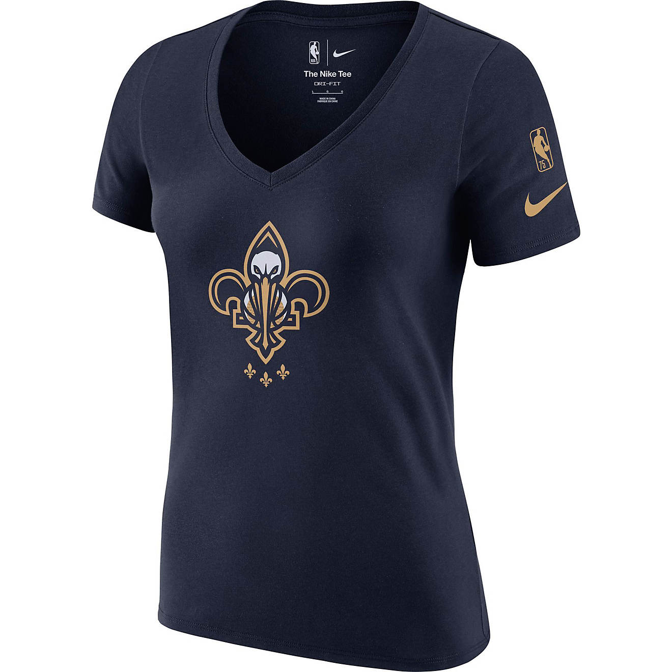Nike Women’s New Orleans Pelicans Dri-FIT City Edition Mixtape V-neck T-shirt                                                  - view number 1