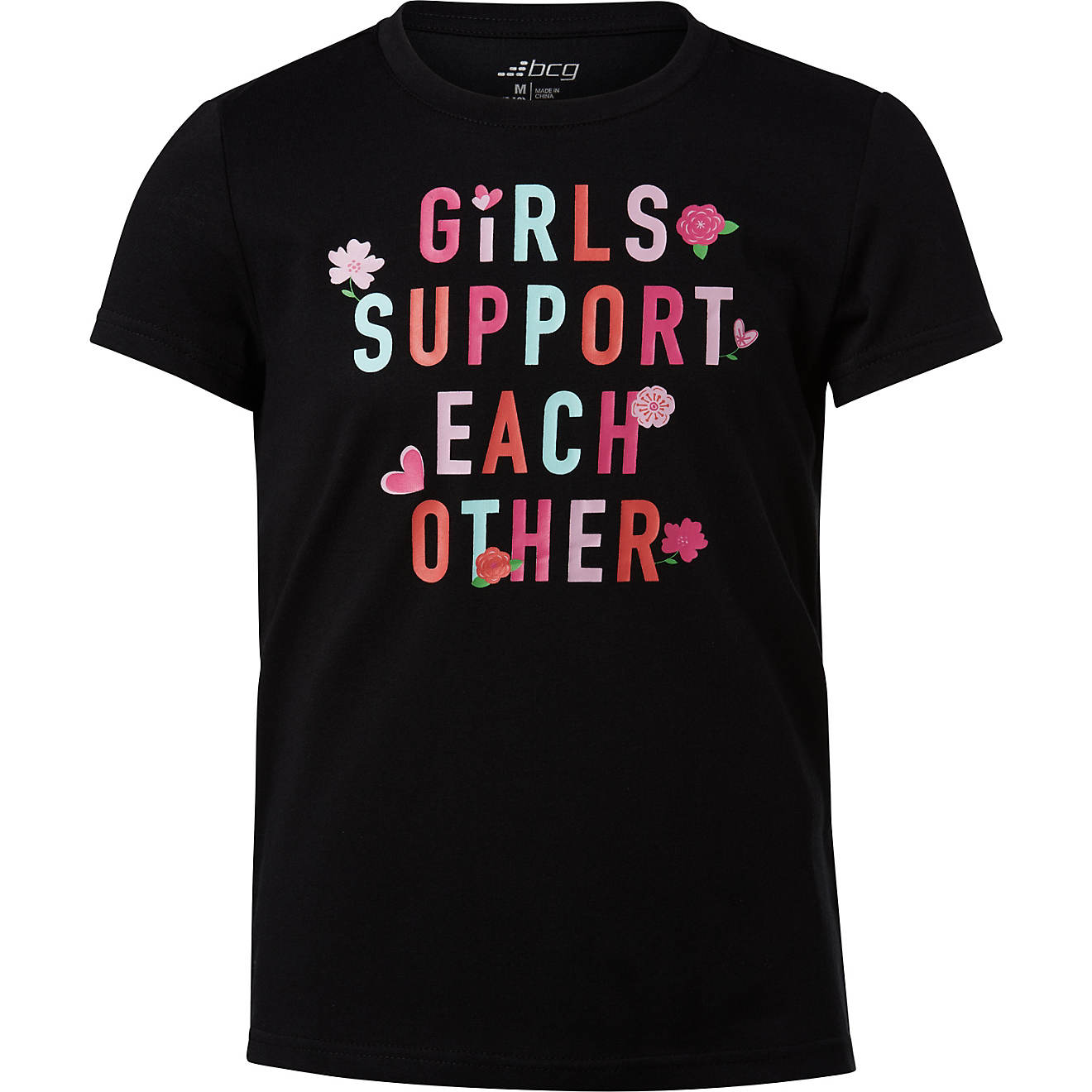 BCG Girls' Girls Support Cotton Graphic Short Sleeve T-shirt                                                                     - view number 1